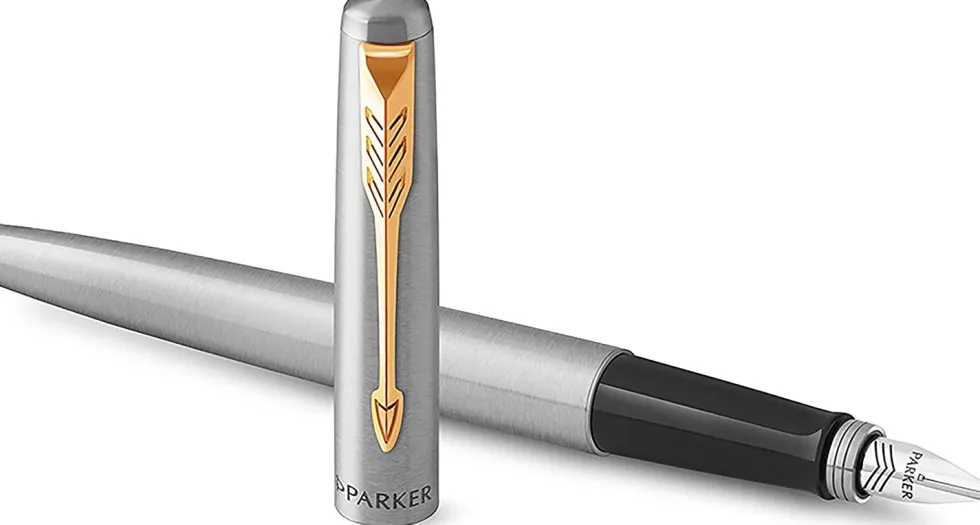 Zestaw z piórem wiecznym i długopisem Jotter w etui - Parker - Stainless Steel GT