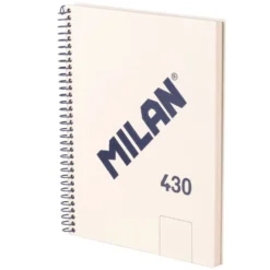 Zeszyt na spirali A5 - Milan - beżowy, gładki, 95 g/m2