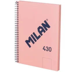 Zeszyt na spirali A5 - Milan - różowy, gładki, 95 g/m2