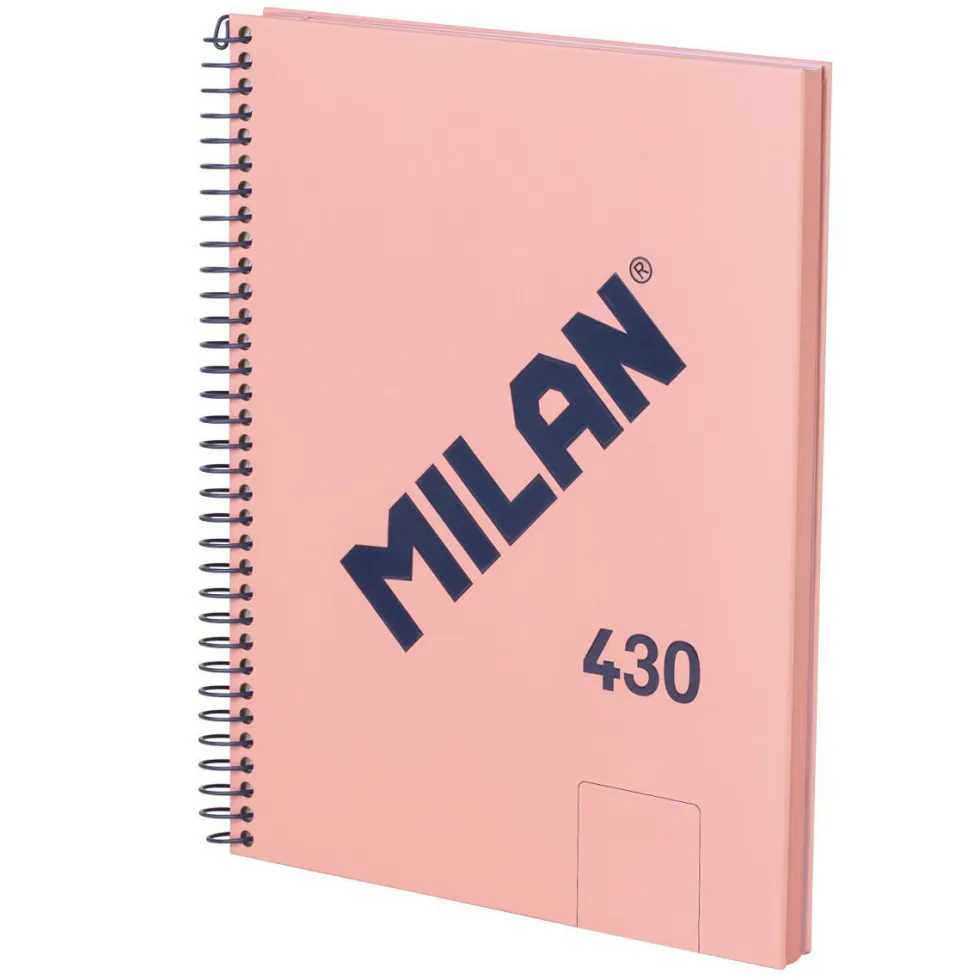 Zeszyt na spirali A5 - Milan - różowy, gładki, 95 g/m2