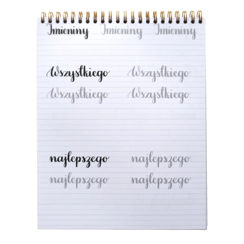 Zeszyt z ćwiczeniami do brush letteringu, B5 - Devangari - podstawowy, 170 g/m2
