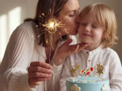 Zimne ognie Cyfra 3 - złote 15 cm