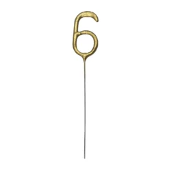Zimne ognie Cyfra 6 - złote 15 cm