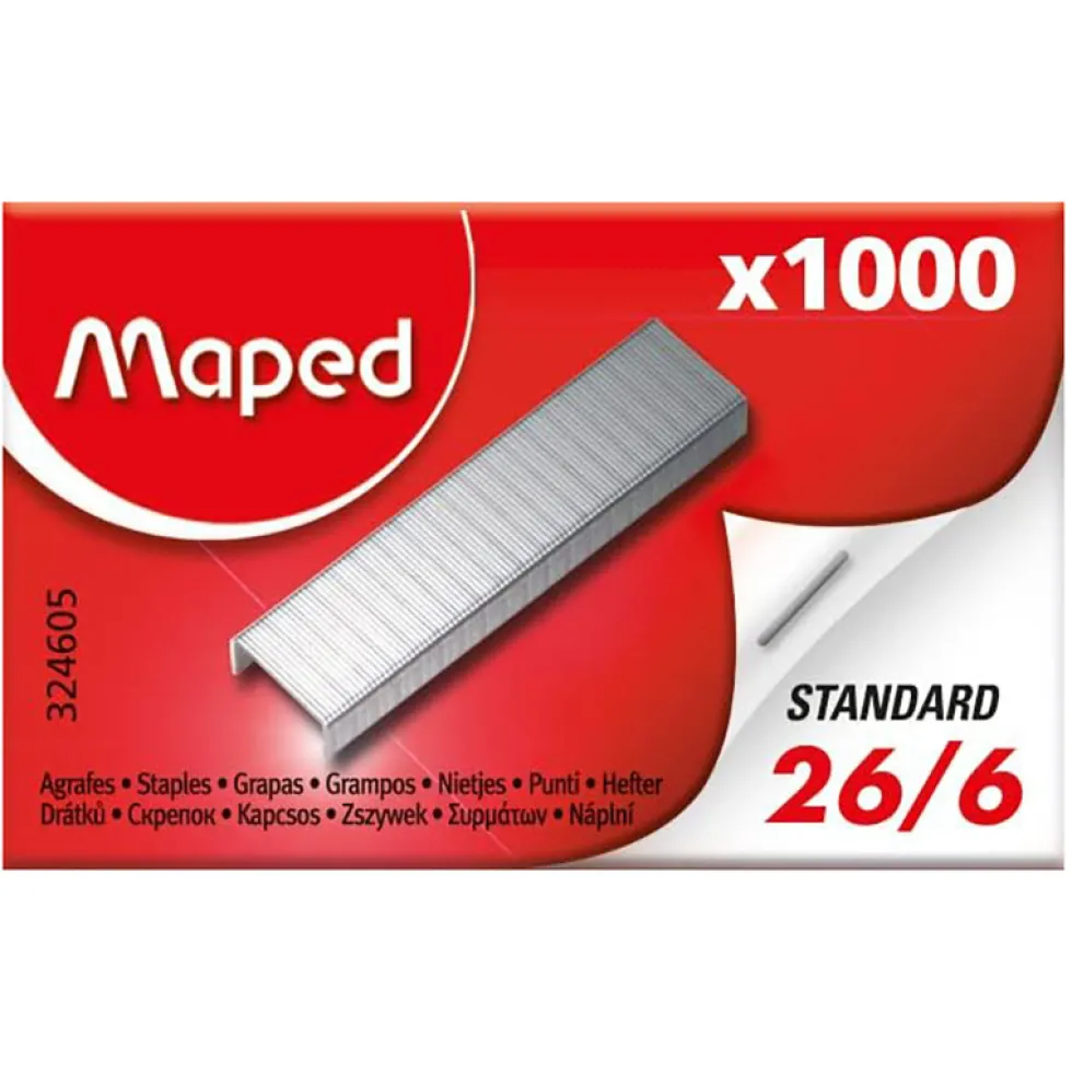 Zszywki metalowe 26/6 - Maped - 1000 szt.